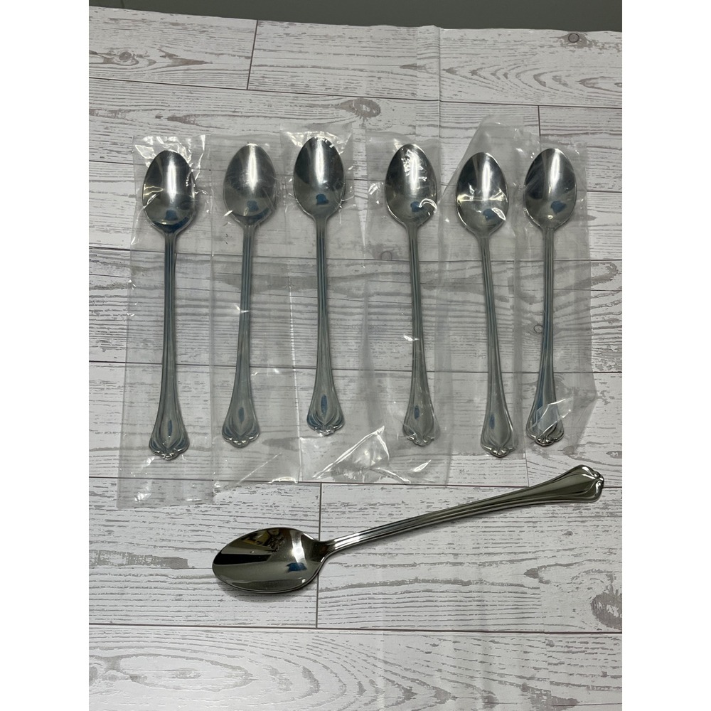 Lenox Alcot Flatware Iced Tea Spoons 18/10 Stainless Set of 7 New